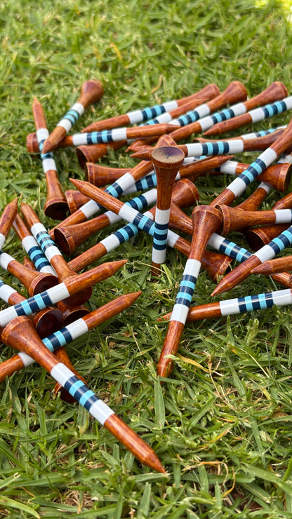 Level Pegs Blue Snow bamboo golf tees