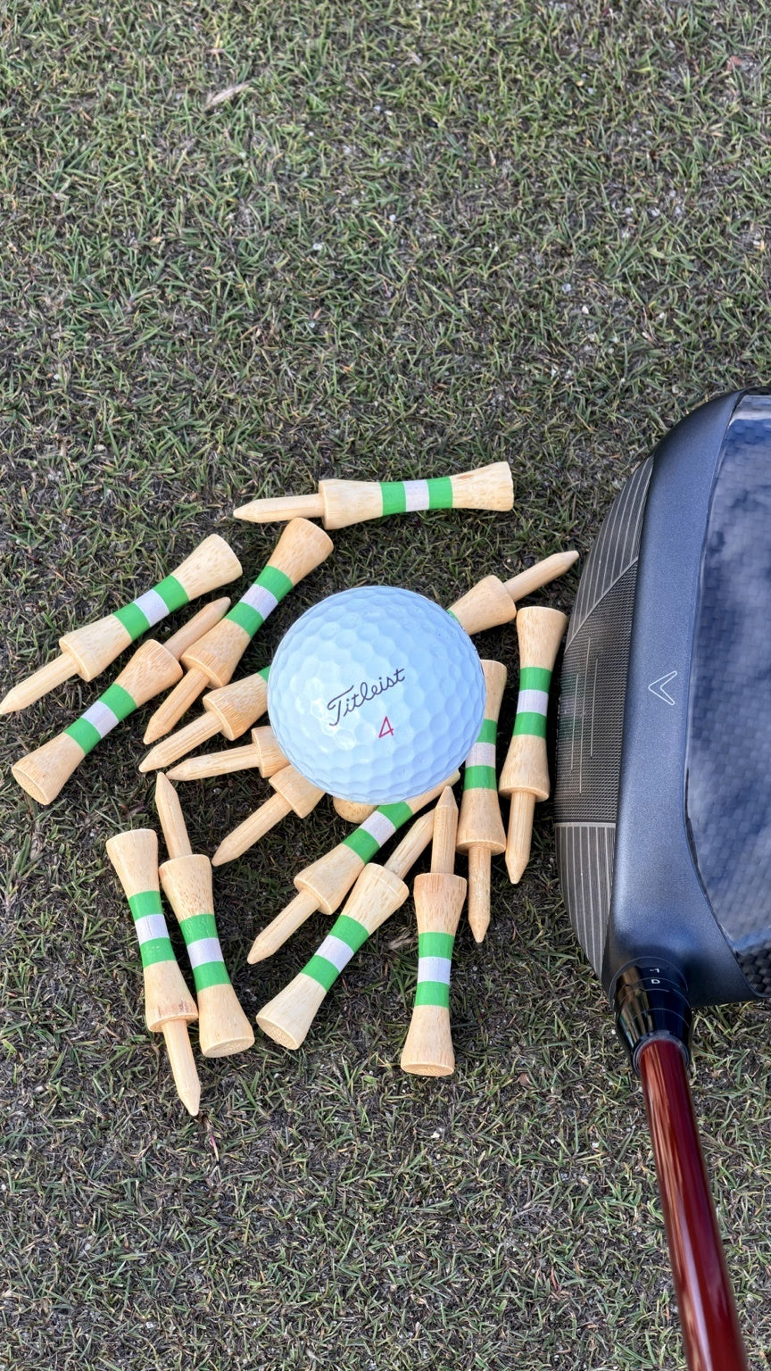 Ready Pegs bamboo golf tee on the course