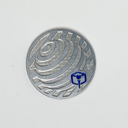 NCW 3DP stainless steel golf ball marker with milled op-art pattern