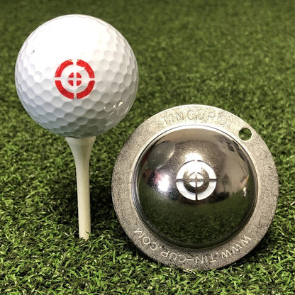 Tin Cup Bulls Eye stainless steel golf ball marking stencil